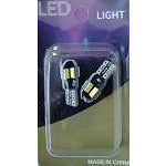 Комплект 2бр LED крушки за габарит Т10 W5W 12V бяла светлина, блистер