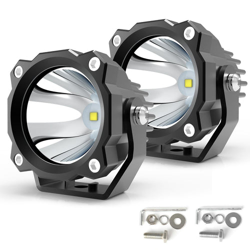 Комплект 2бр LED прожектори 3" 60W, 6000lm, 12/24V – Бяла светлина, Лъч до 320м