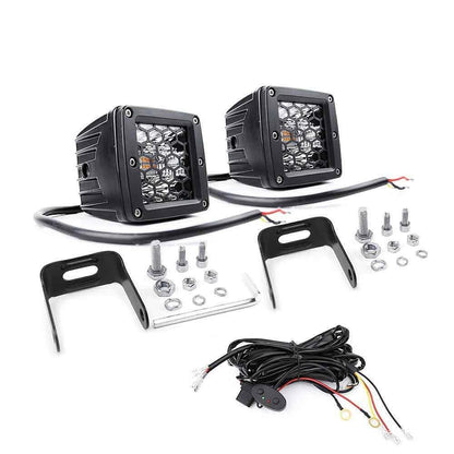 Комплект 2бр LED работни светлини /халогени/ с бяла + блиц светлина, 6 режима, 12/24V