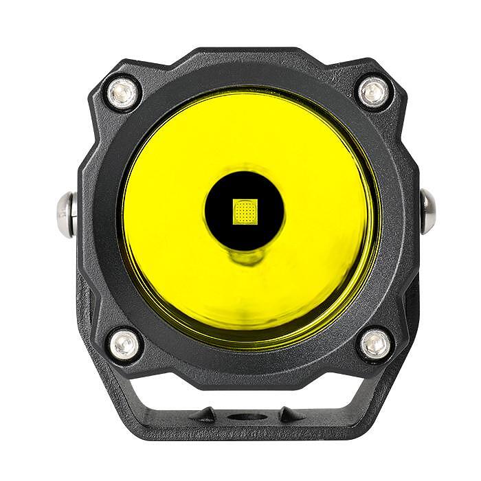 Комплект 2бр Мощни жълти ЛЕД прожектори 3" 60W, 4500lm, 12/24V, Жълта светлина, Светлинен Лъч до 320м