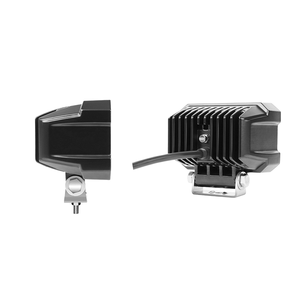 Комплект 2бр правоъгълни LED работни халогени 50W, 2200lm – Бяла + Оранжева светлина, IP67 & IP69K, E-mark