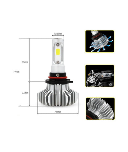 Комплект 2бр S9 LED крушки H1 72W