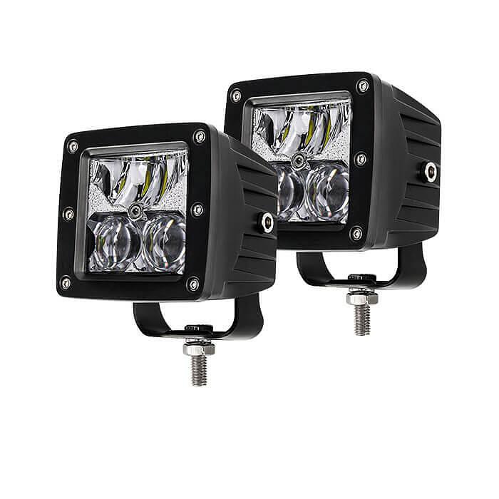 Комплект квадратни 3.5" 20W 9D LED работни халогени, прожектори 12V/24V 2372lm