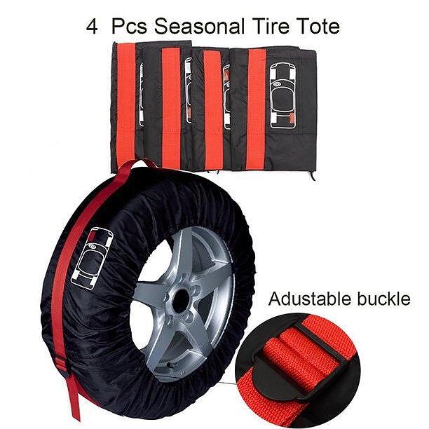 Комплект 4 бр калъфи за съхранение на гуми, непромокоаеми, подходящи за 13" -18" (цола)