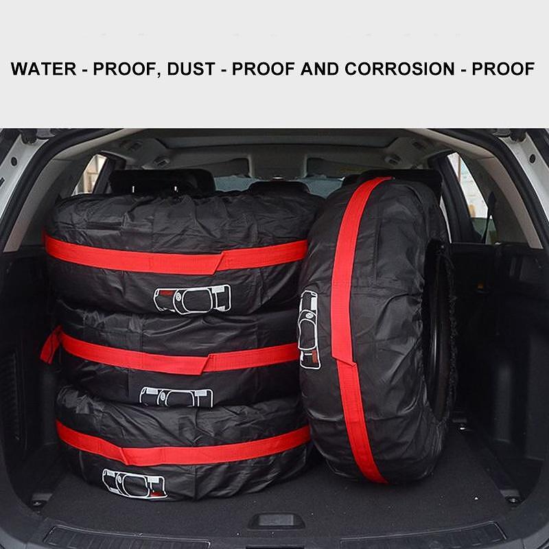 Комплект 4 бр калъфи за съхранение на гуми, непромокоаеми, подходящи за 13" -18" (цола)