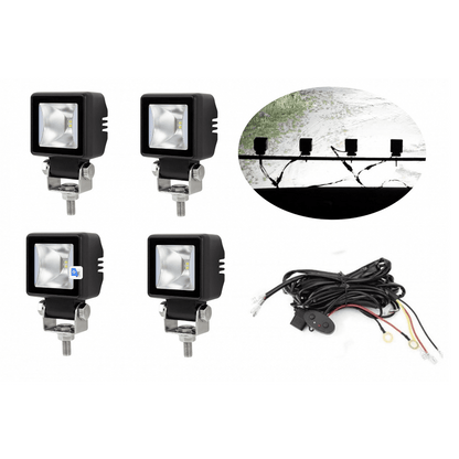 Комплект 4бр LED халогени / работни светлини, основна и дневна (DRL) светлина 12V-24V + подарък инсталация