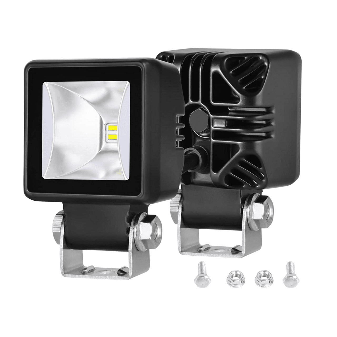 Комплект 4бр LED халогени / работни светлини, основна и дневна (DRL) светлина 12V-24V + подарък инсталация