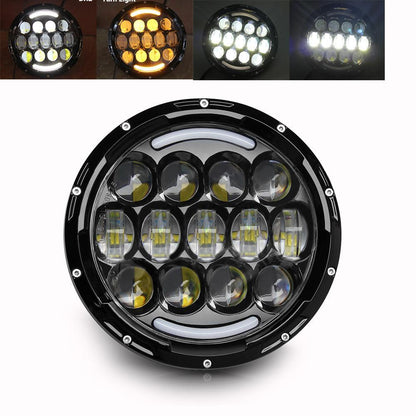 Комплект Кръгли LED фарове 7" 70W H4 букса, къси, дълги, дневни и мигач
