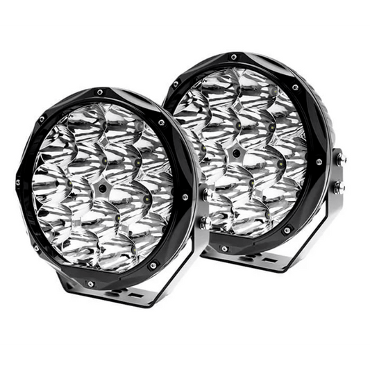 Комплект 2бр Кръгли LED бойни фарове / прожектори 8.6" 150W, лъч до 800м, OSRAM лед чип