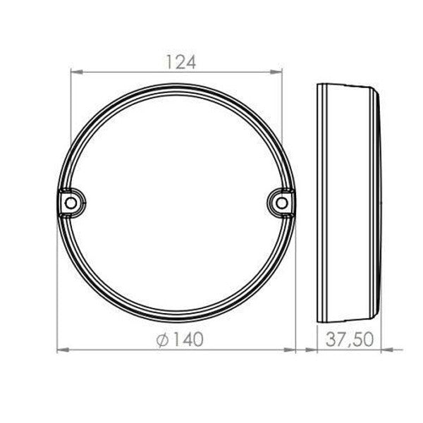 Комплект кръгли LED стоп светлини с неон ефект, тип "хамбургер" 12V-24V E9 Ø140мм