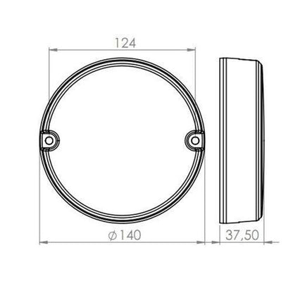 Комплект кръгли LED стоп светлини с неон ефект, тип "хамбургер" 12V-24V E9 Ø140мм