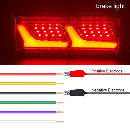 Комплект ляв + десен диодни стопове 12V/24V с динамичен мигач, неон ефект 32x13cm