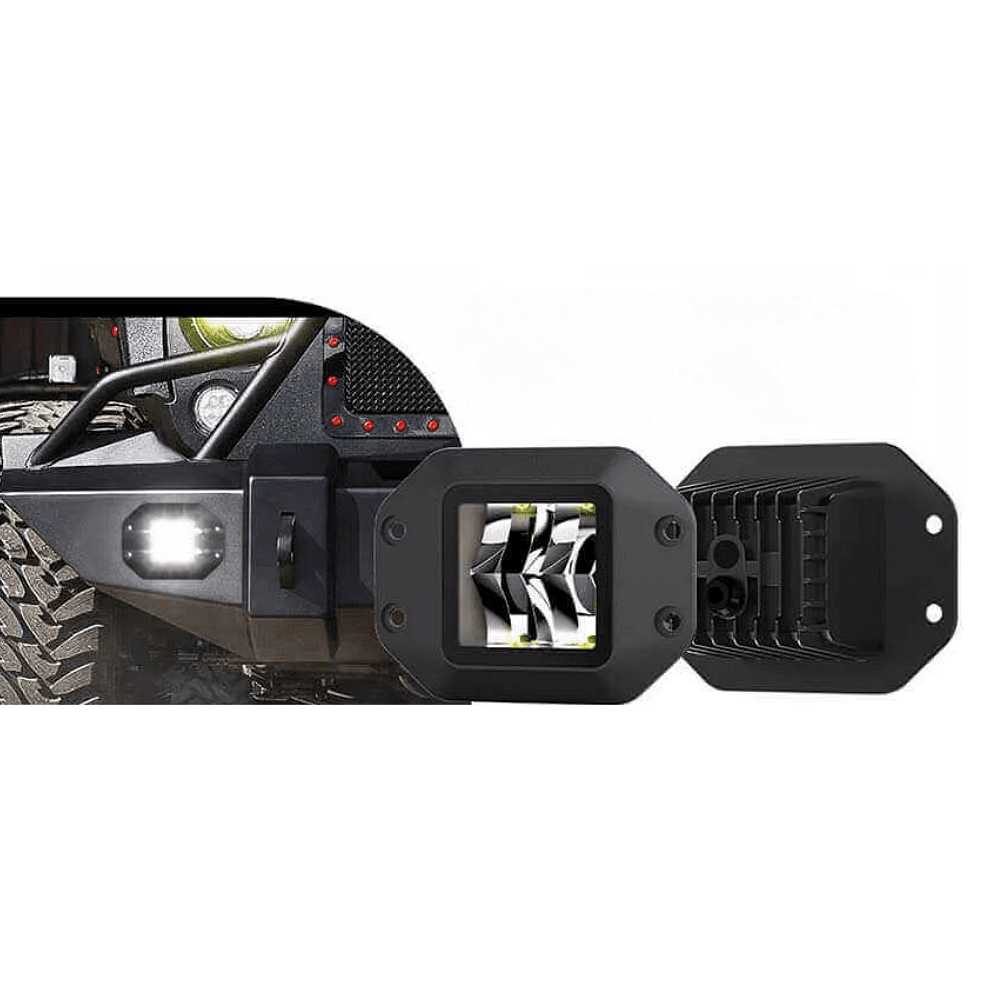 Комплект  LED халогени 5" 40W за вграждане в броня + подарък окабеляване