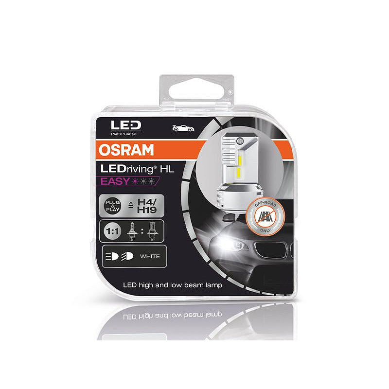 Комплект LED крушки OSRAM H4/H19 Easy 12V, 16.5/16.5W 6500K 1400/1100lm 64193DWESY-HCB