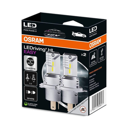 Комплект LED крушки OSRAM H4/H19 Easy Gen2 +120% 12V, 16.5/16.5W 6500K 1400/1100lm 64193DWESY2-2HB