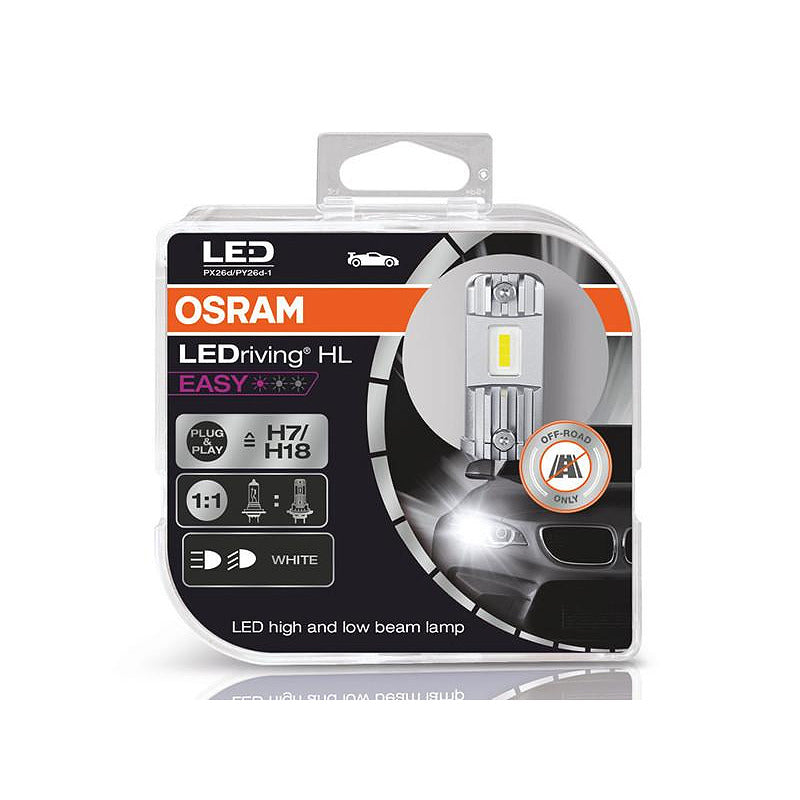 Комплект LED крушки OSRAM H7 / H18 Easy 12V 16W 6500K 1400lm 64210DWESY-HCB