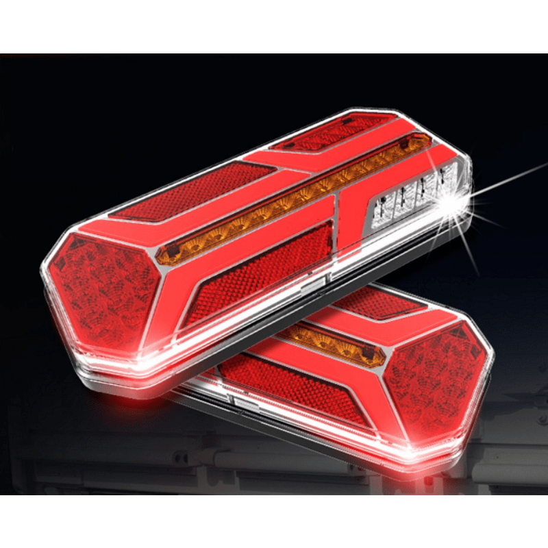 Комплект ЛЕД Диодни Стопове, Динамичен Мигач, 7 Функции, 12/24V