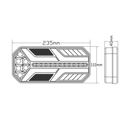 Комплект ЛЕД Диодни Стопове, Динамичен Мигач, 7 Функции, 12/24V