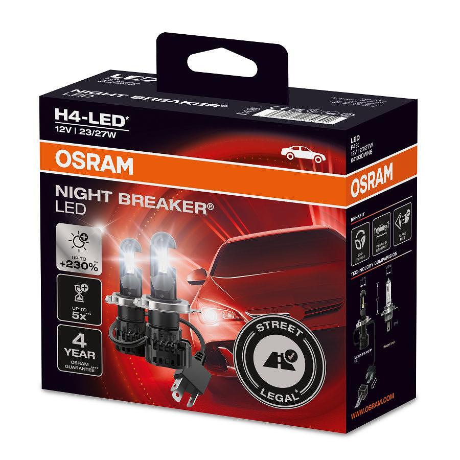 Комплект Лед система OSRAM NIGHT BREAKER® LED H4 27/23W, 6000K, 1500lm 64193DWNB