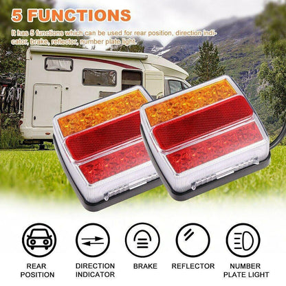 Комплект LED стопове с магнит и кабели 7.5M - подходящи за ремарке, колесар, тир и др.