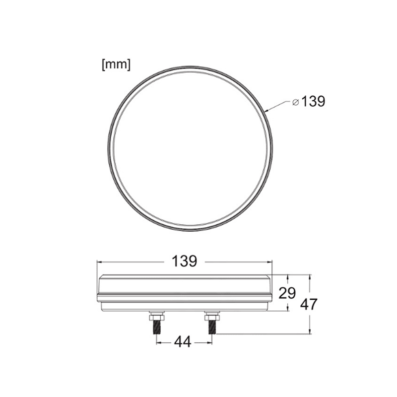 Комплект LED Светодиодни Стопове с Динамичен Бягащ Мигач, Неон Ефект, Кръгли, Тип Хамбургер , Ø13.9см , 3 Функции, Е-Мark, Е9, 12V-24V