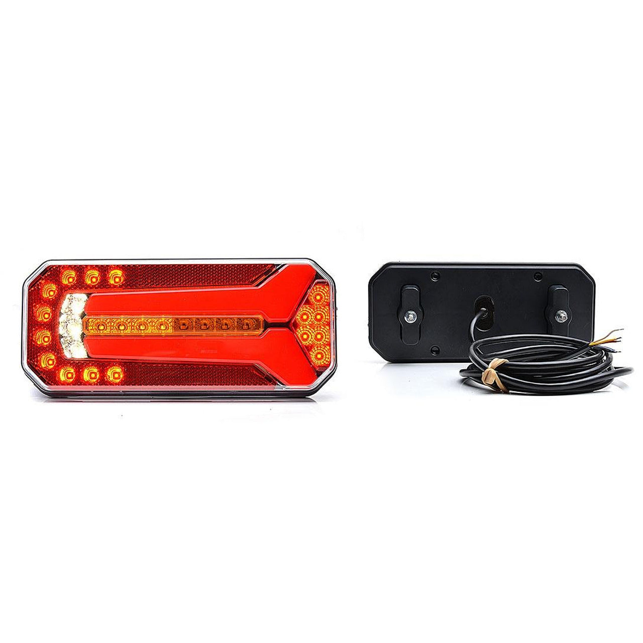 Комплект LED стопове с динамичен мигач, Ляв и Десен, 6 функции, Е-Мark, неон ефект, 12V-24V