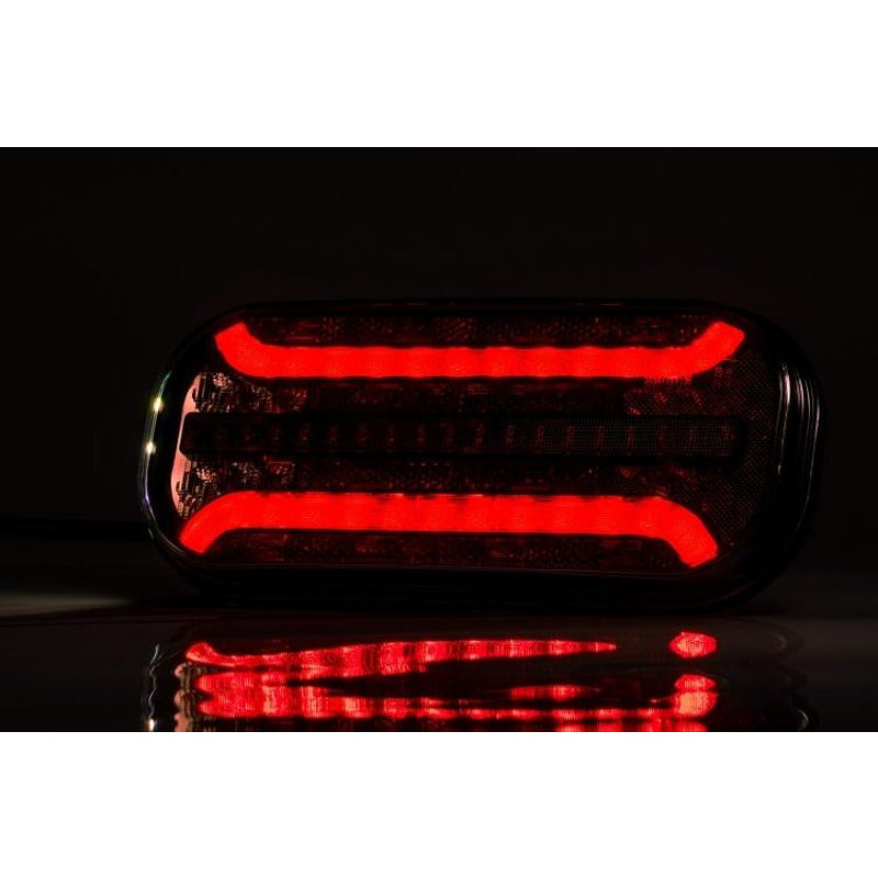 Комплект LED стопове с динамичен мигач + букси и окабеляване, ляв и десен, 7 функции, Е-Мark, 12V-24V