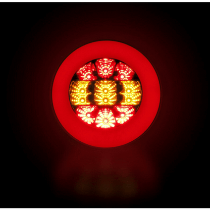 Комплект 2бр LED Светодиодни Стопове с Неон Ефект, Кръгли, Тип Хамбургер 12V-24V, E4, Ø14 см