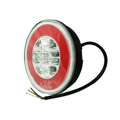 Комплект 2бр LED Светодиодни Стопове с Неон Ефект, Кръгли, Тип Хамбургер 12V-24V, E4, Ø14 см