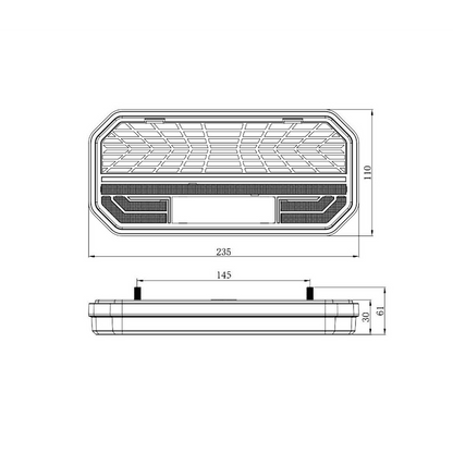 Комплект мултифункционални LED стопове с бягащ мигач, Неон ефект 12V/24V 235mm X 110mm X 30mm E9