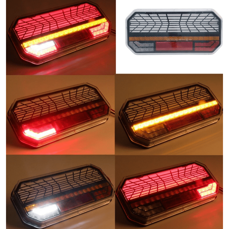 Комплект мултифункционални LED стопове с бягащ мигач, Неон ефект 12V/24V 235mm X 110mm X 30mm E9