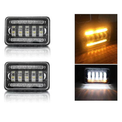 Комплект Правоъгълни 5x7инча LED фарове лампа 12V/24V къси/дълги, DRL дневни светлини и мигач