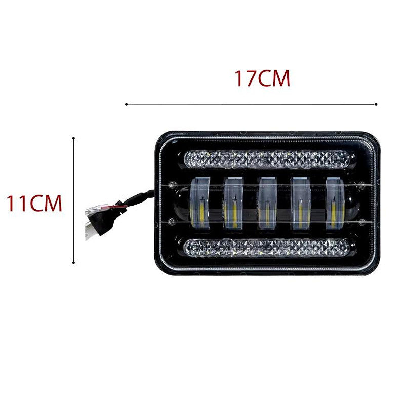 Комплект Правоъгълни 5x7инча LED фарове лампа 12V/24V къси/дълги, DRL дневни светлини и мигач
