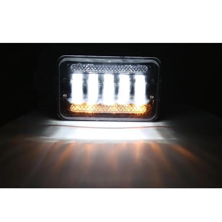 Комплект Правоъгълни 5x7инча LED фарове лампа 12V/24V къси/дълги, DRL дневни светлини и мигач