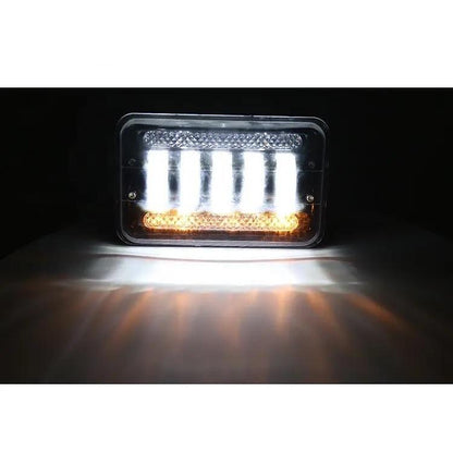 Комплект Правоъгълни 5x7инча LED фарове лампа 12V/24V къси/дълги, DRL дневни светлини и мигач