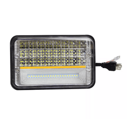 1бр Правоъгълен LED фар 4x6" 70W H4 букса, 3 светлини