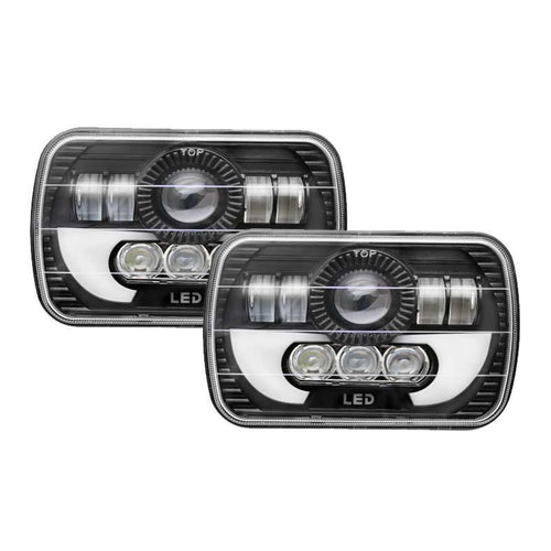 Комплект Правоъгълни LED фарове 5x7" 95W H4 букса, 3 светлини