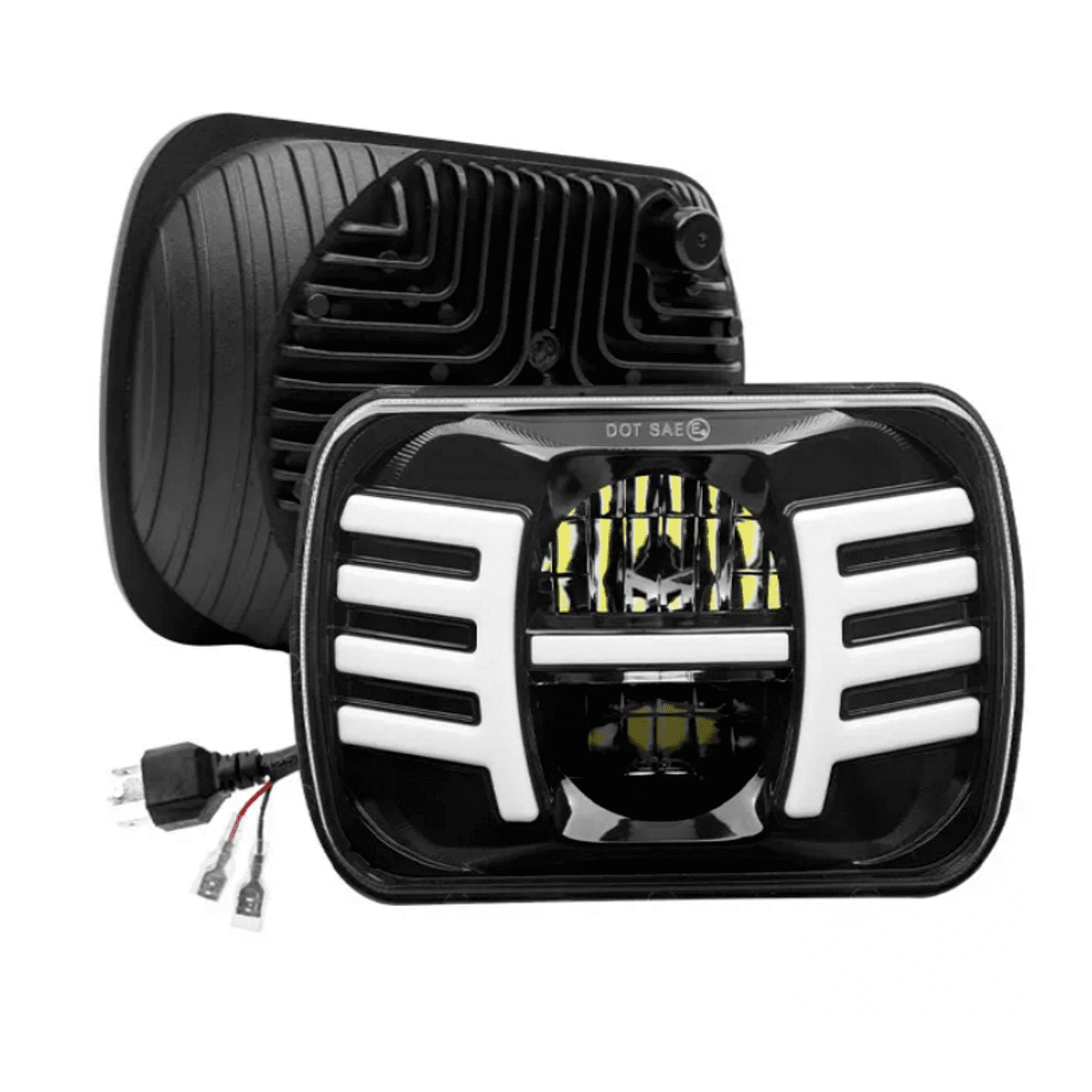 Комплект Правоъгълни LED фарове 5x7" 95W H4 букса, 4 светлини