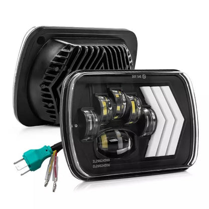 Комплект Правоъгълни LED фарове 5x7" 95W H4 букса, 4 светлини