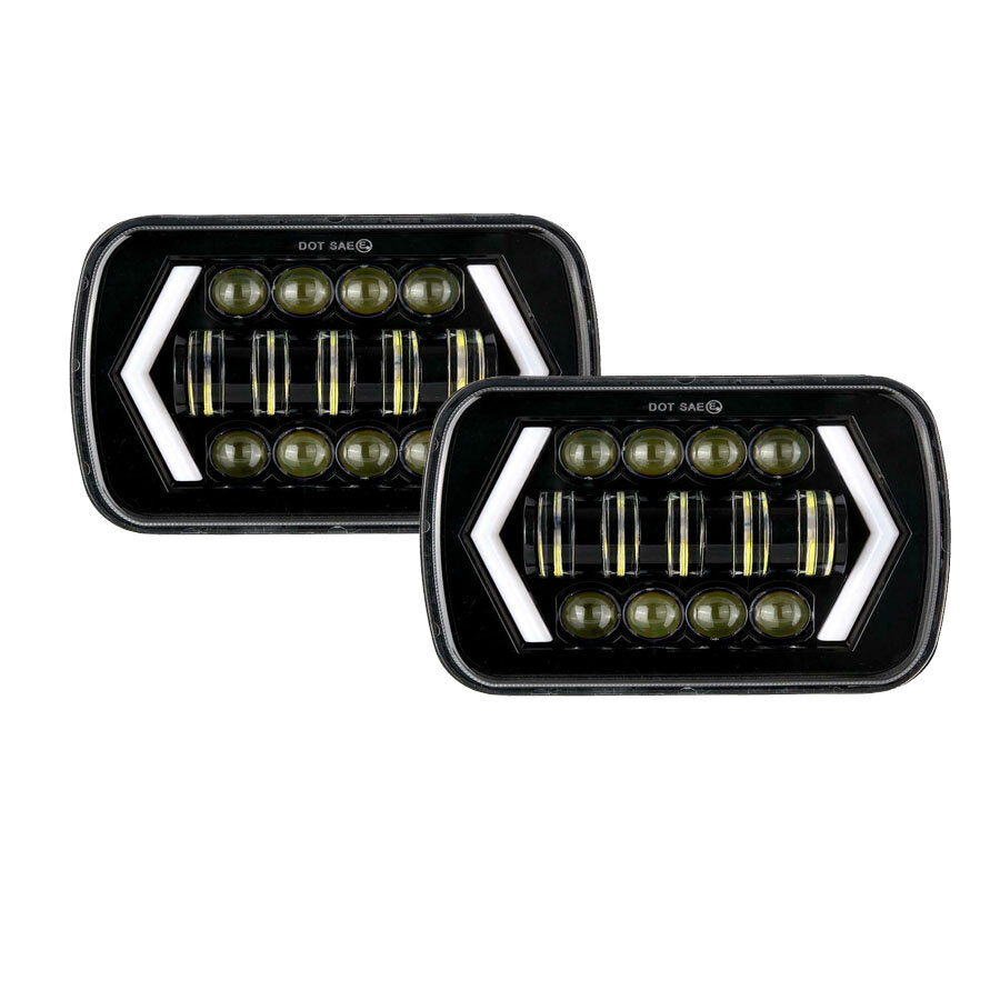 Комплект Правоъгълни LED фарове 5x7" 120W H4 букса, 4 светлини