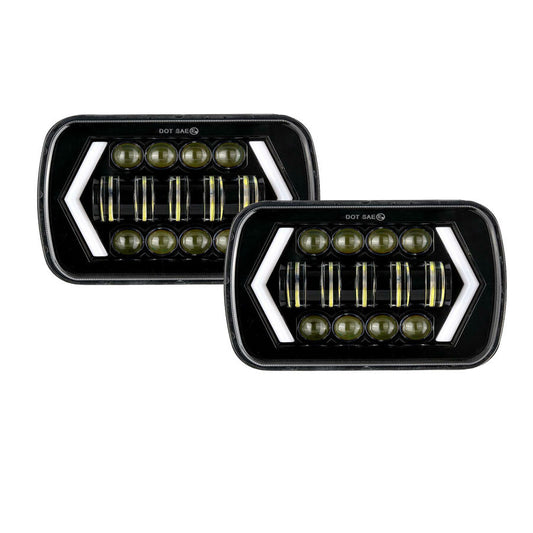 Комплект Правоъгълни LED фарове 5x7" 120W H4 букса, 4 светлини