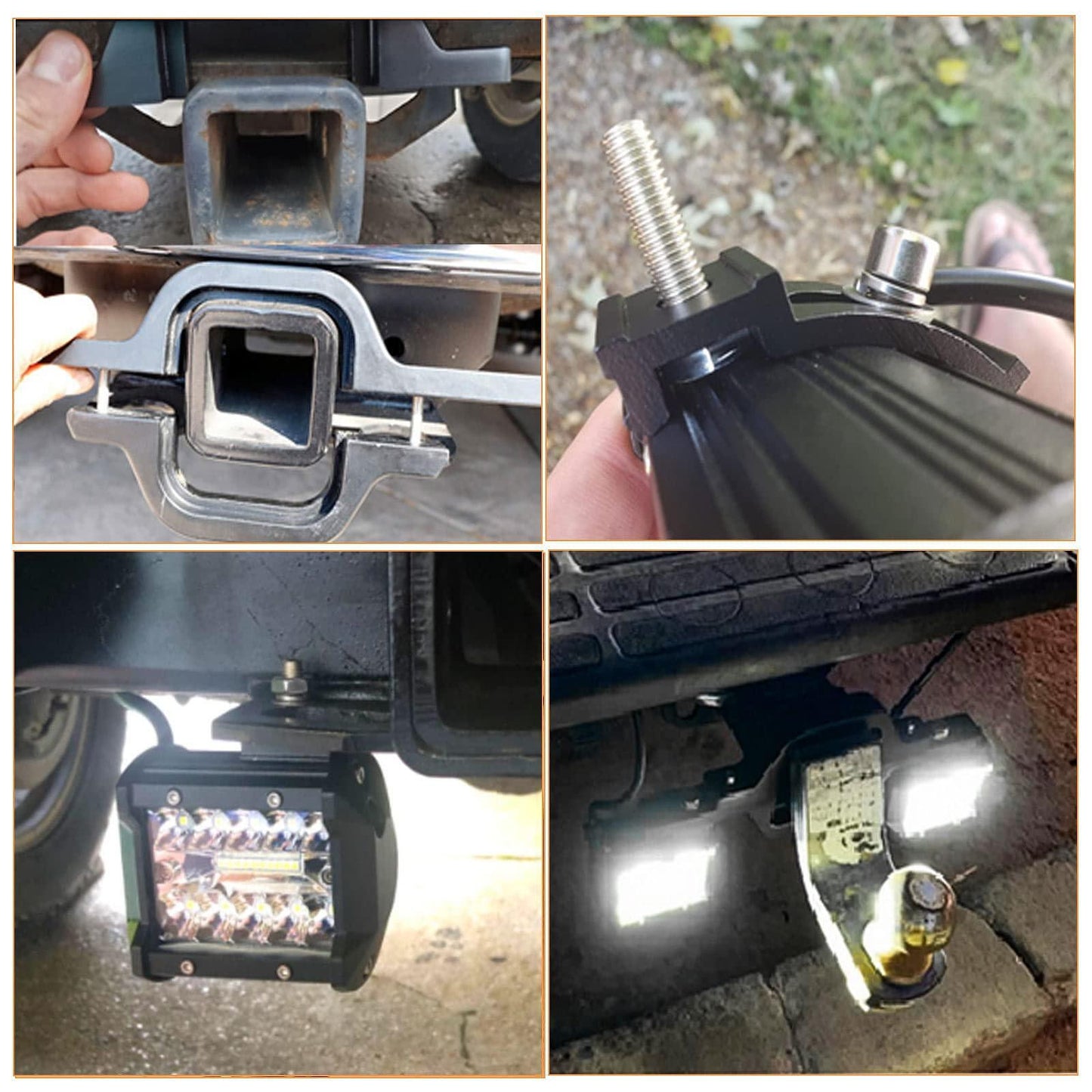 Комплект стойка за фарове, подходяща за монтаж на теглич - за джип и пикап