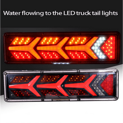 Комплект стопове ляв + десен с динамичен мигач, Неон ефект, 46х12.5см, 24V подходяи за бус, камион, ТИР, ремарке, караванa и др.