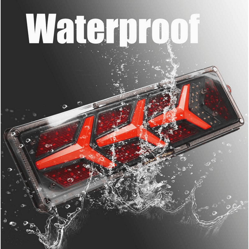 Комплект стопове ляв + десен с динамичен мигач, Неон ефект, 46х12.5см, 24V подходяи за бус, камион, ТИР, ремарке, караванa и др.