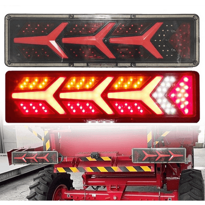 Комплект стопове ляв + десен с динамичен мигач, Неон ефект, 46х12.5см, 24V подходяи за бус, камион, ТИР, ремарке, караванa и др.