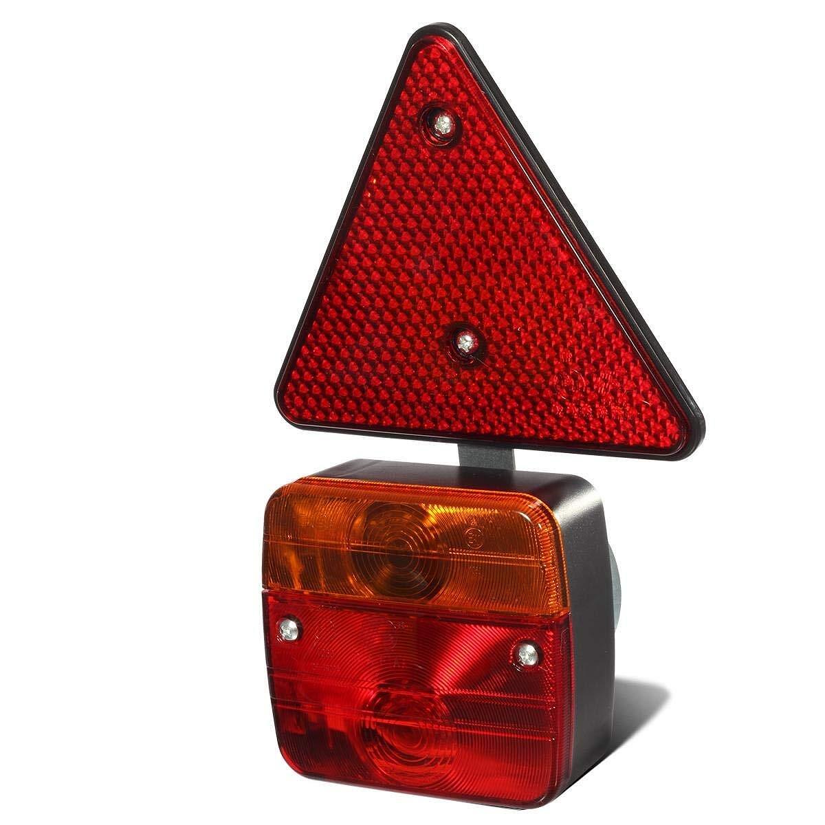 Комплект задни светлини /стопове/ с магнит, букса и кабел 7.5м, 4 функции и рефлектор, 12V/24V