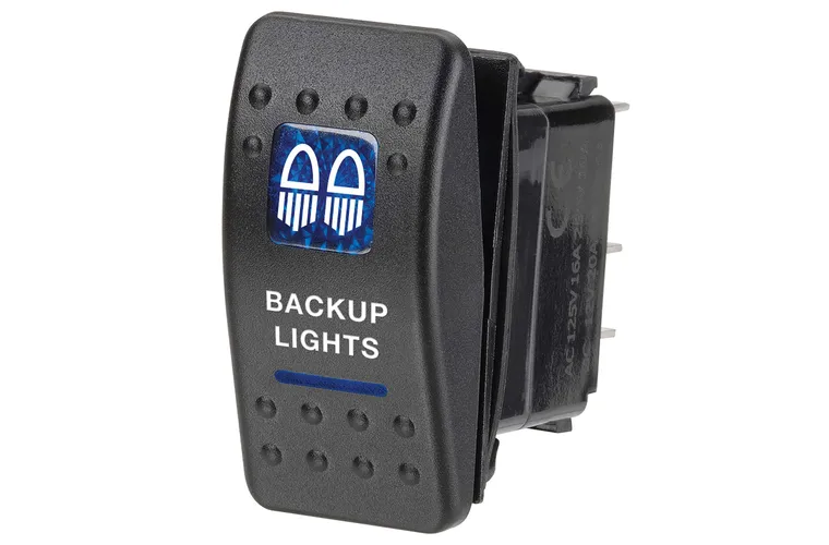 Копче/бутон с надпис BACKUP LIGHTS за вграждане 12V - 24V