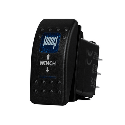Копче/бутон с надпис WINCH за вграждане, Самовъзвратен 12V - 24V