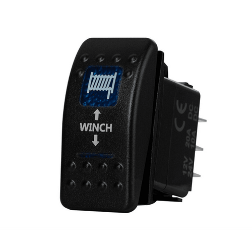 Копче/бутон с надпис WINCH за вграждане, Самовъзвратен 12V - 24V