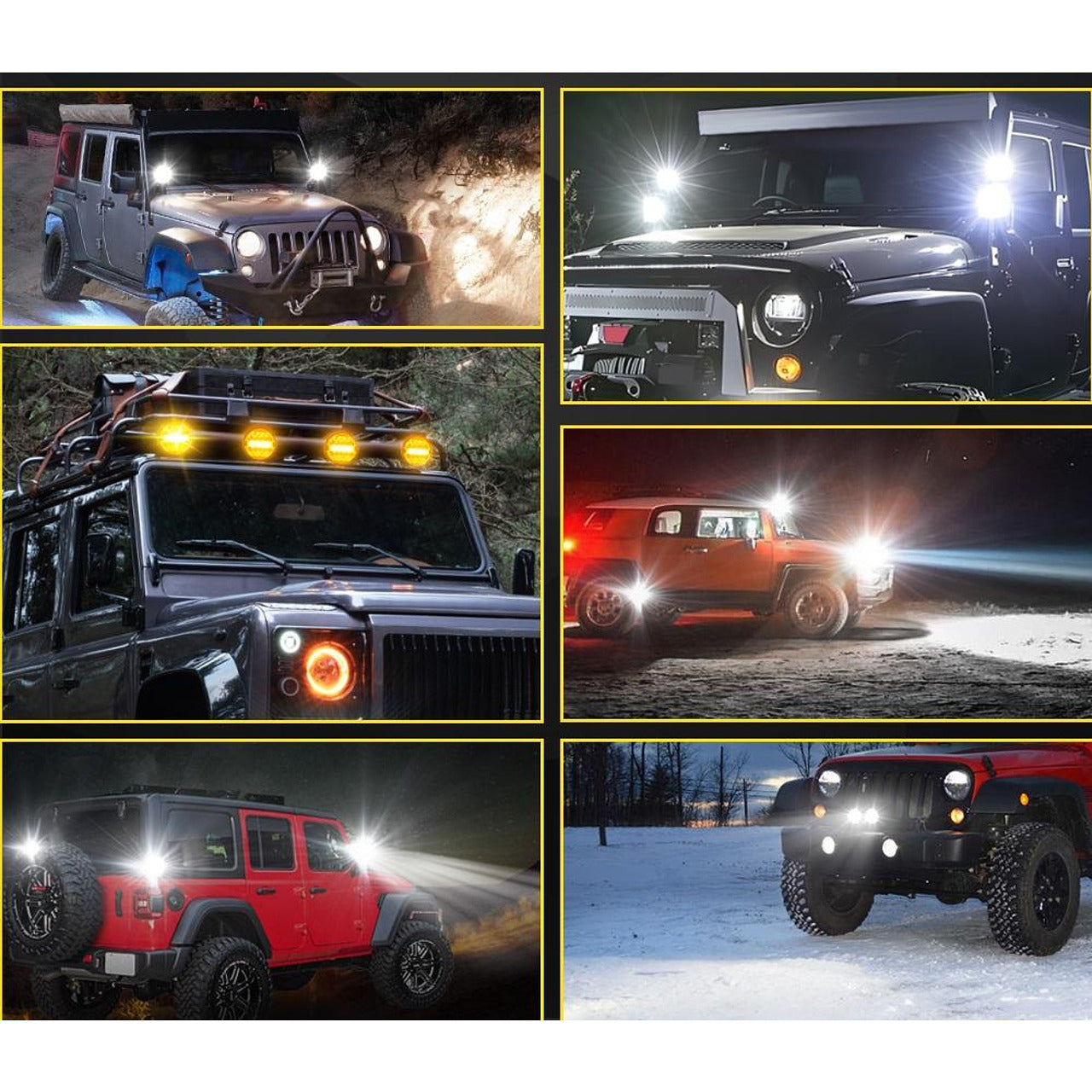 Кръгъл 4” (10см) LED халоген с комбинирана светлина - бяла + оранжева блиц светлина, 45W 12V/24V